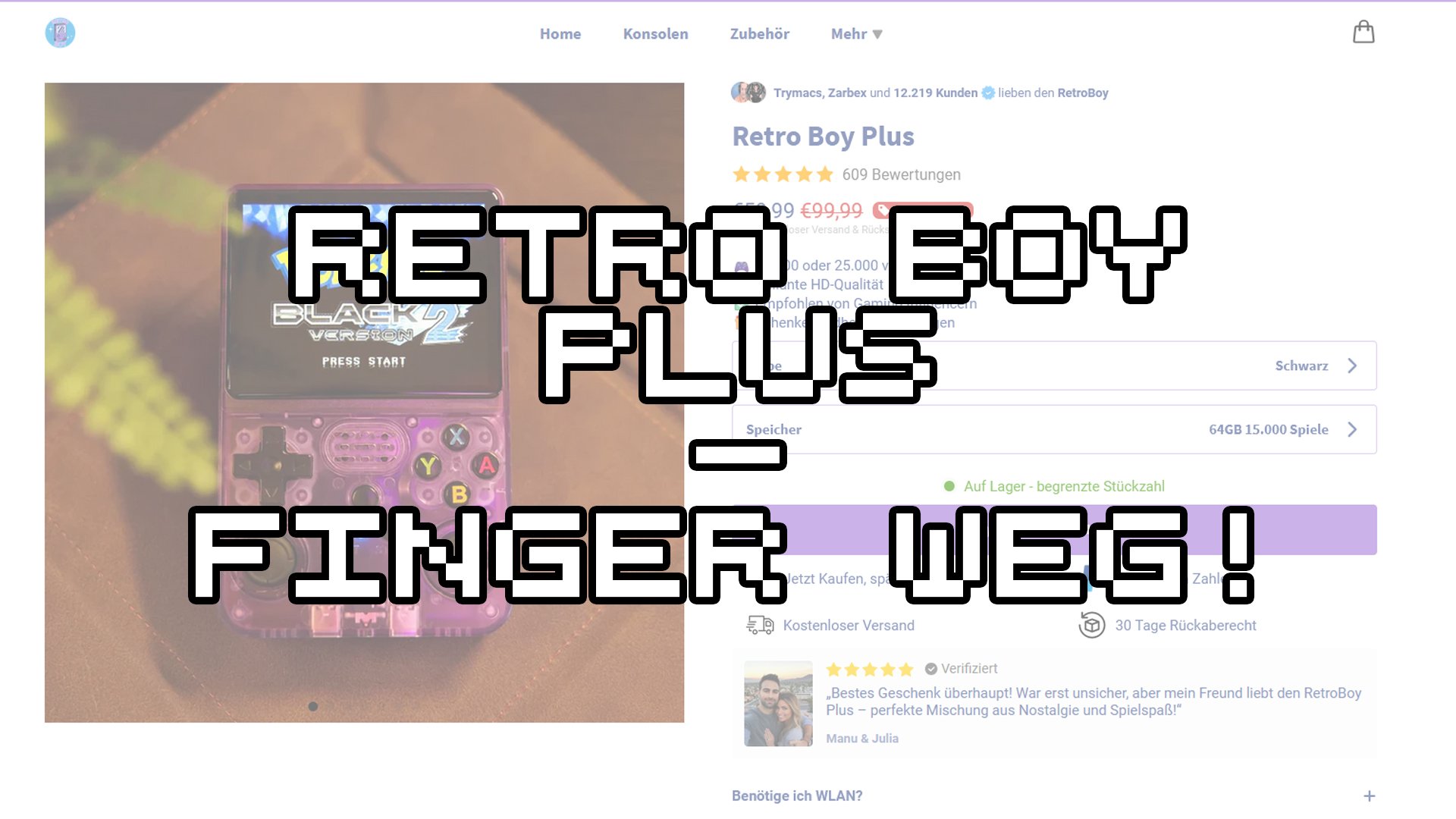 Update: Retro Boy Plus – Finger weg!